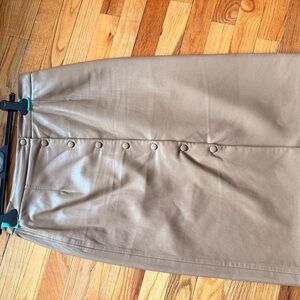 Wilfred Tan Faux Leather Midi Skirt